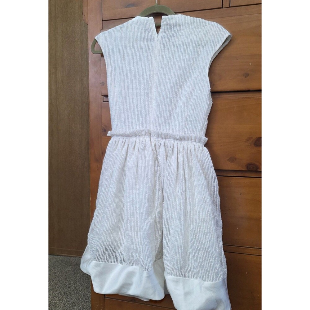 NWT Carven Party Dress Size 34 XS White Sheer Overlay Twirl Mini A Line Events - Picture 9 of 12